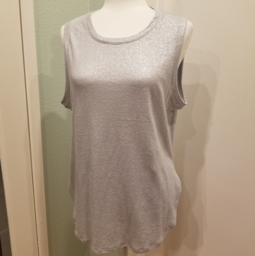 🌸Banana Republic Silver/Sparkle Tank Top NWT